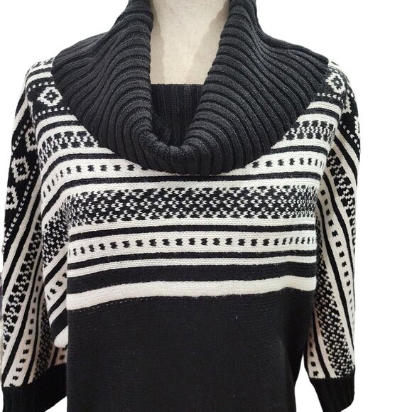 Dressbarn Womens Black And White‎ Sweater Cowl Neck Size Medium - Picture 5 of 14